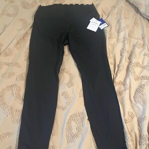 Black Scalloped Leggings